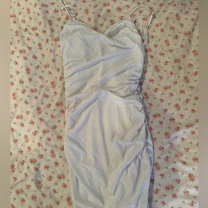 White v neck hoco dress